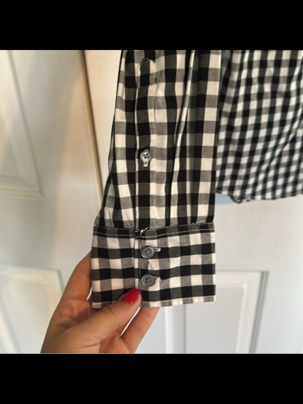 J. Crew Black and White Gingham Button-Down Shirt - Picture 4 of 4